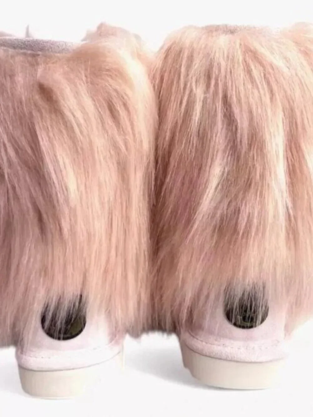 Bearpaw Sasha Pink Fur Wool Sheepskin Fur Boho Sherpa Chewbacca Boots 8 NEW
